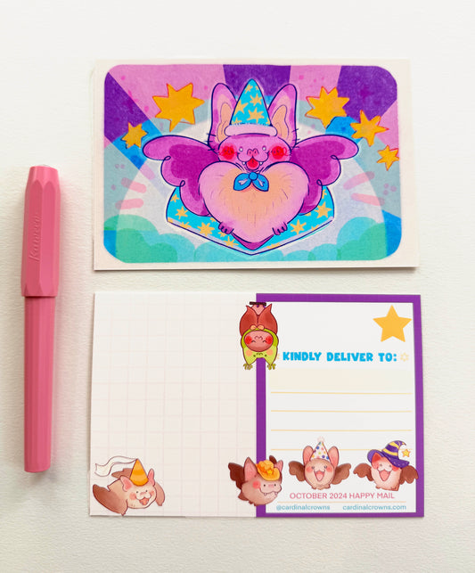 Bat in Hat Postcard Print