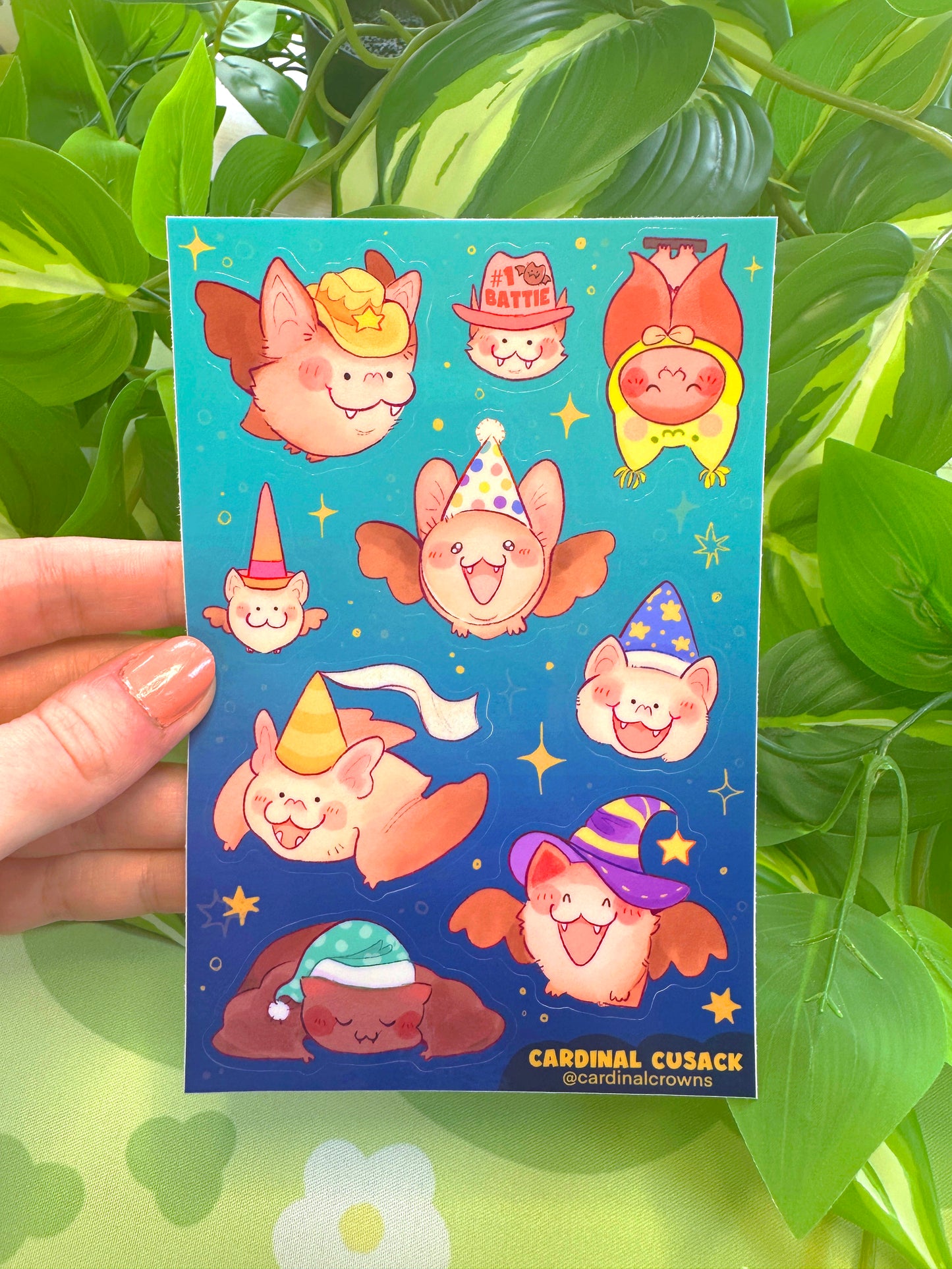 Bats in Hats Sticker Sheet