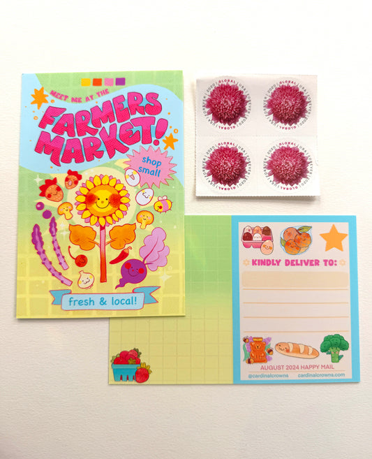 Farmers Market Postcard Print