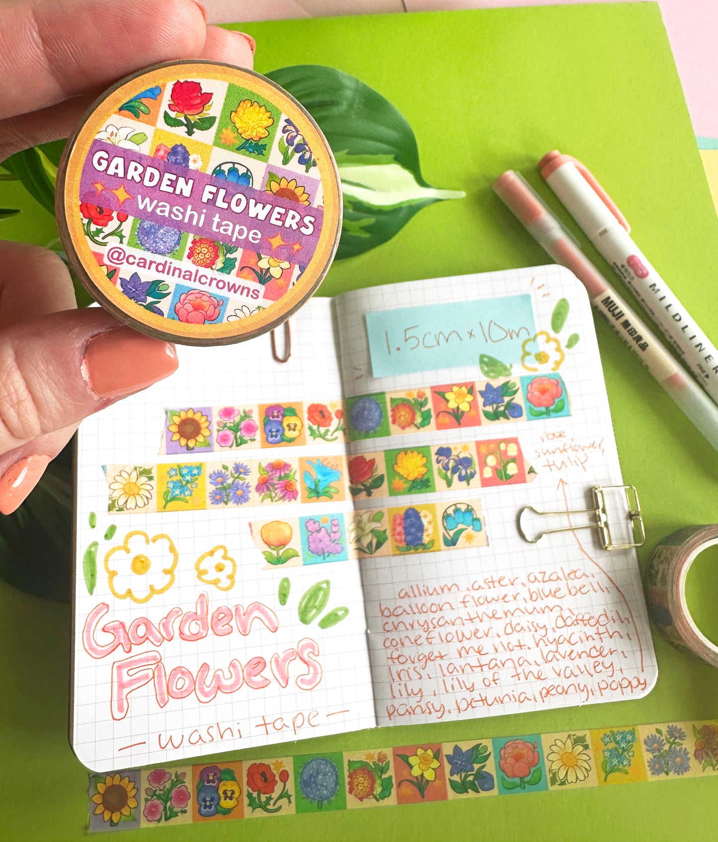 Garden Flowers Washi Tape