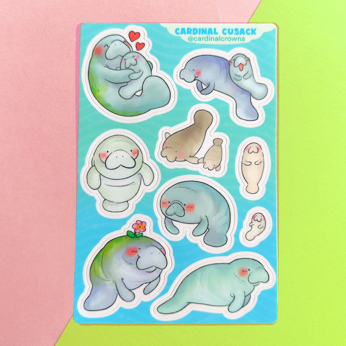 Manatee Family Sticker Sheet