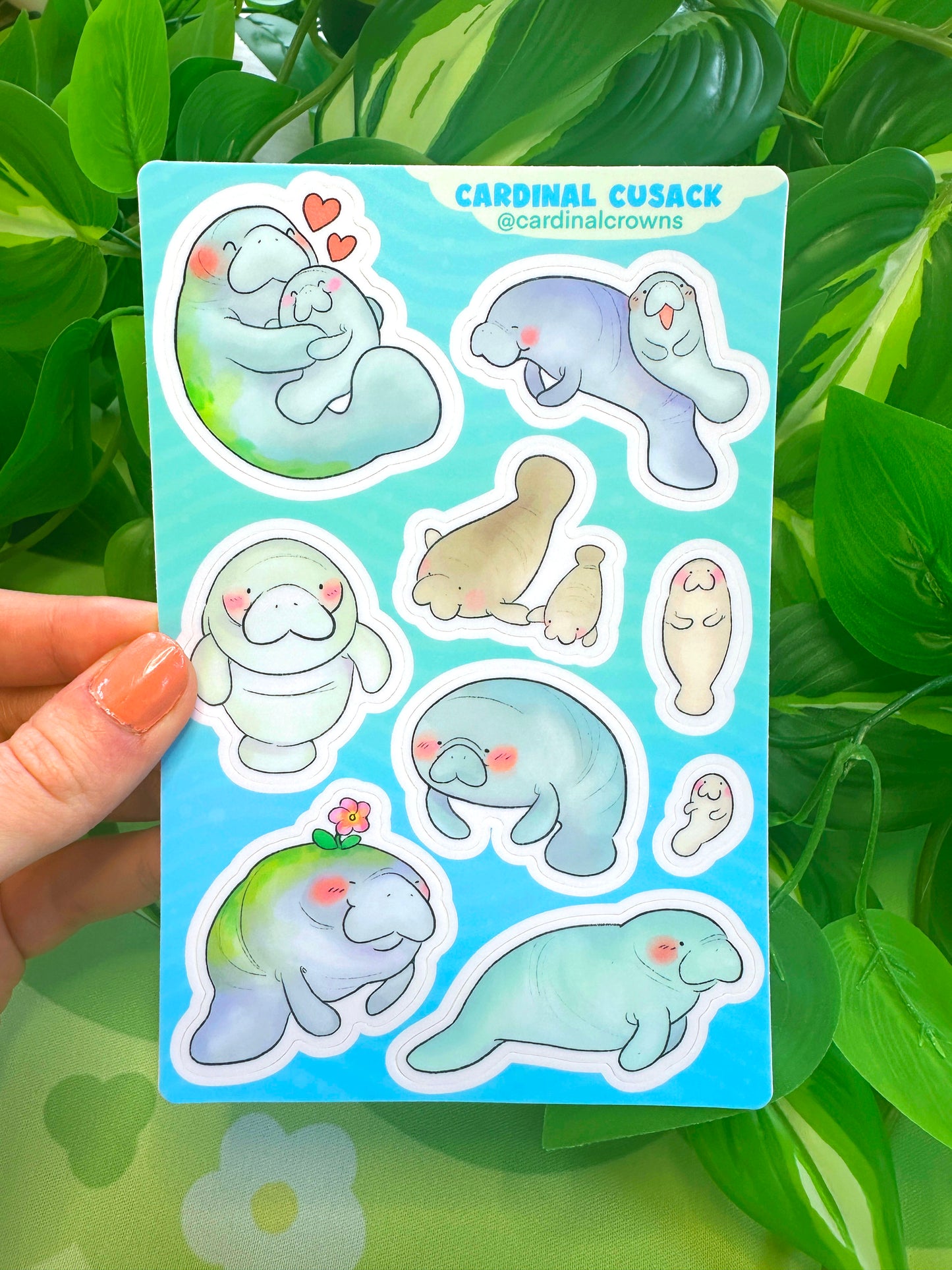 Manatee Family Sticker Sheet