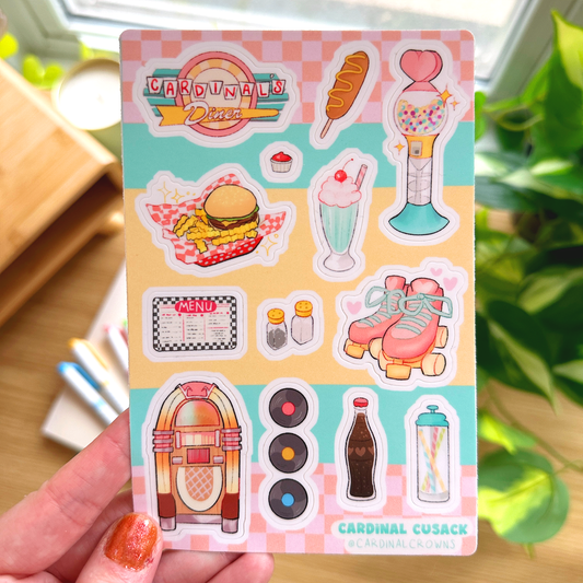 Retro Diner Sticker Sheet
