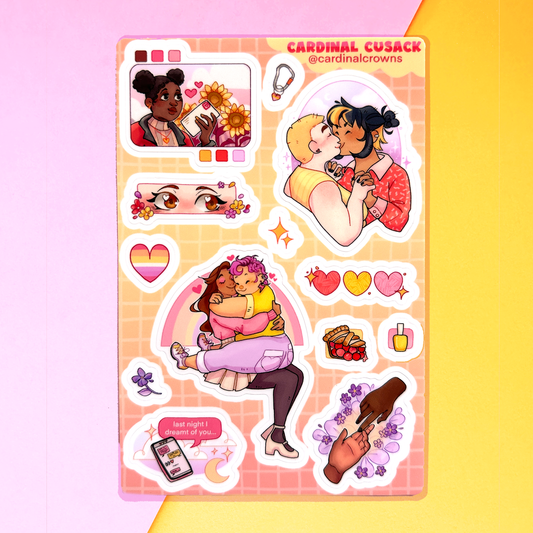 Sapphic Valentines Sticker Sheet