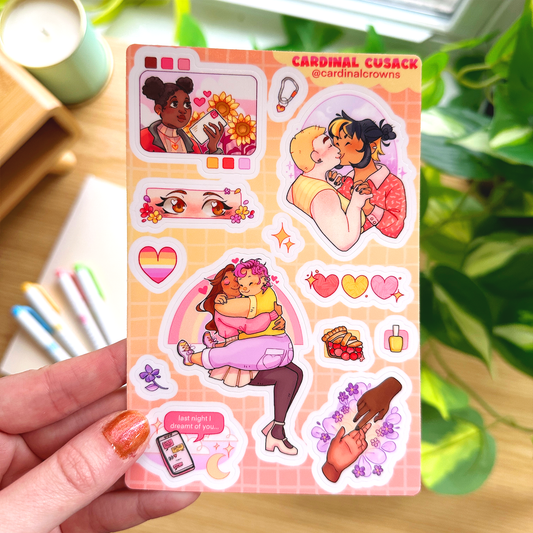 Sapphic Valentines Sticker Sheet