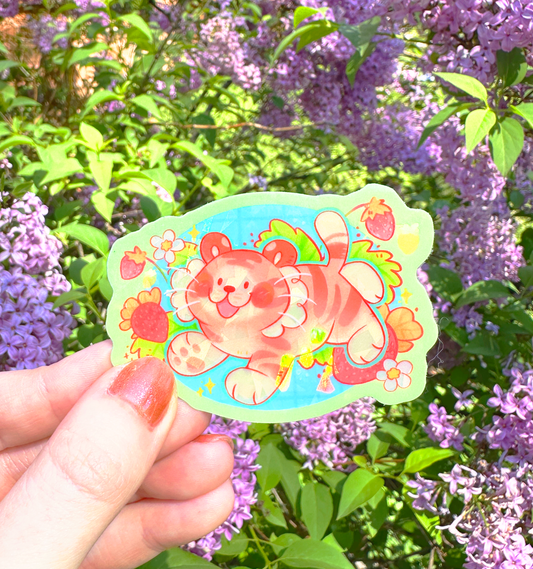 Strawberry Tiger Sticker