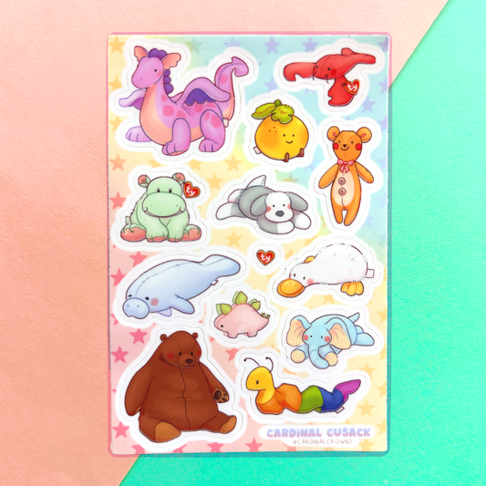 Stuffed Animal Sticker Sheet