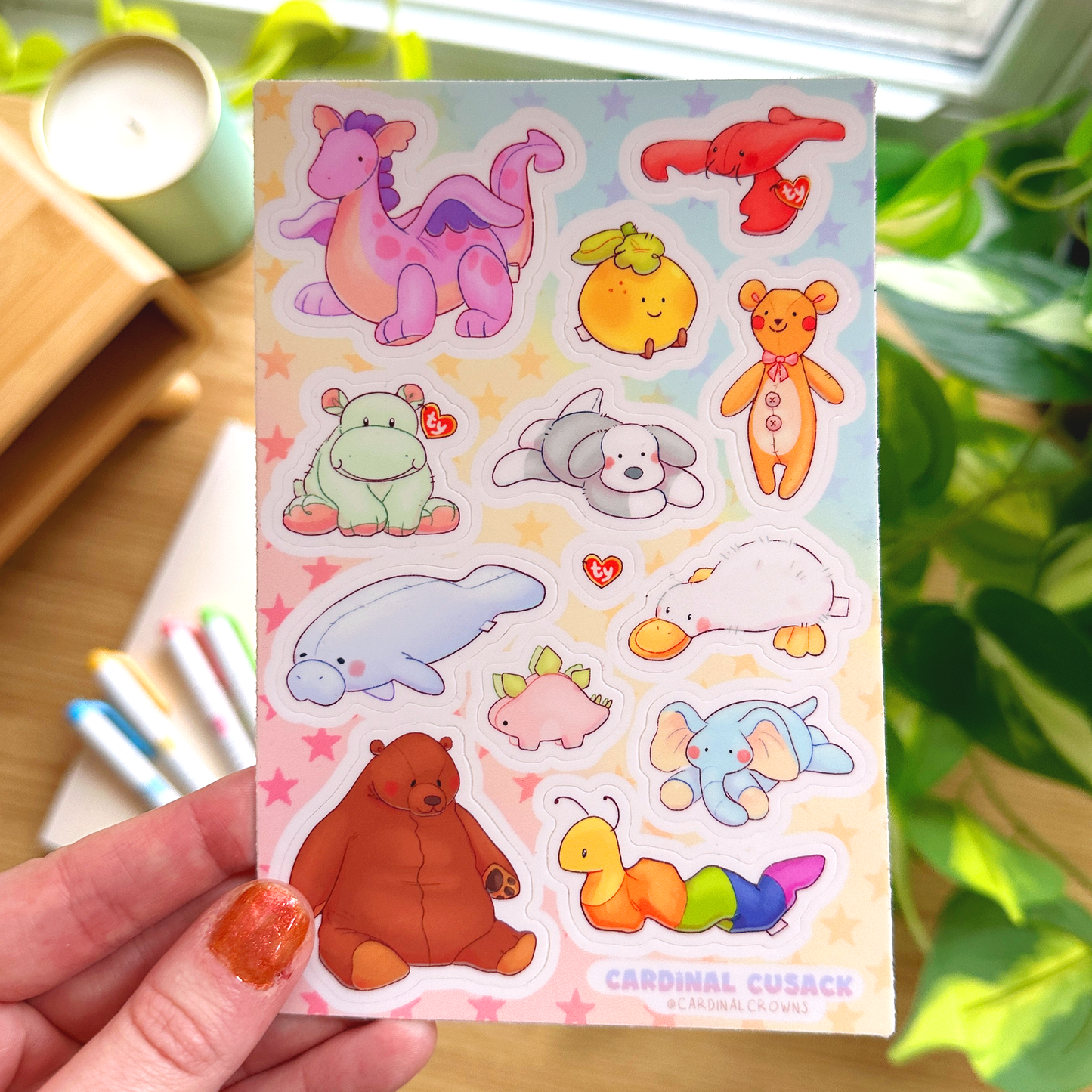 Stuffed Animal Sticker Sheet