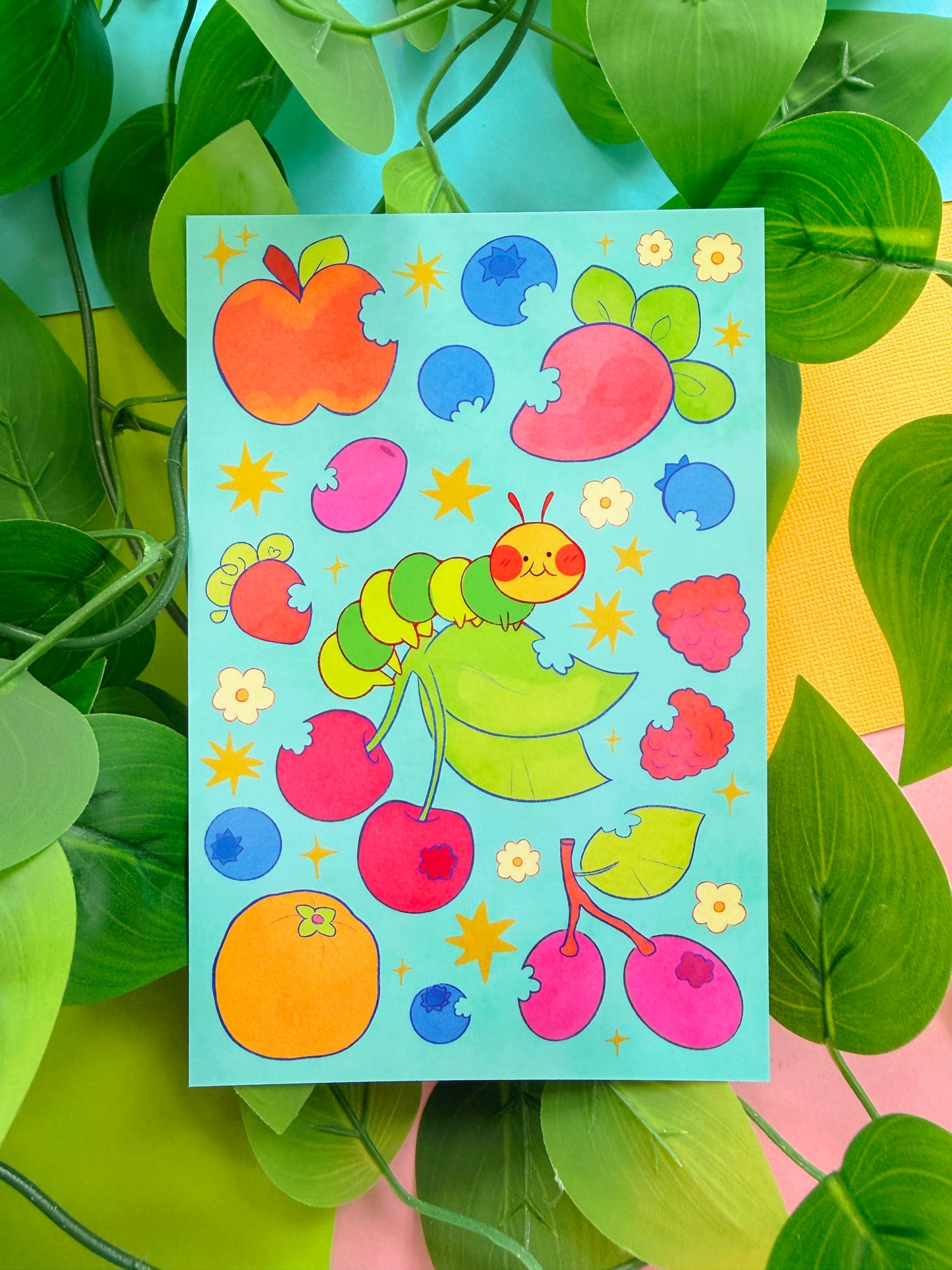 Caterpillar Munchies Mini Print