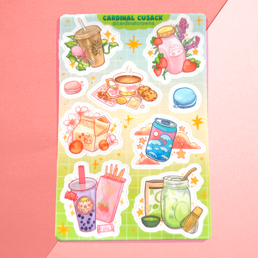 Cute Drink Sticker Sheet