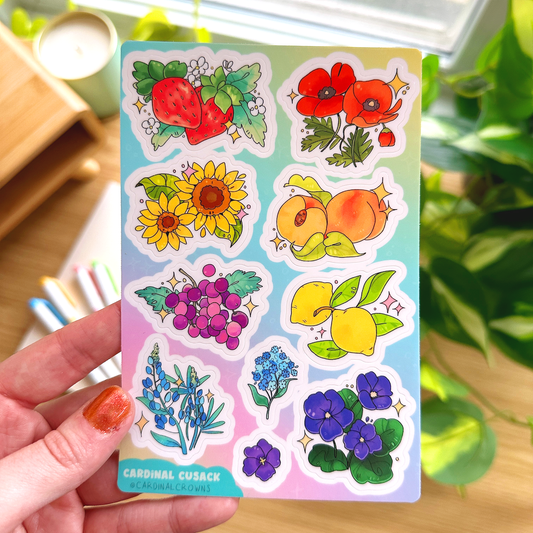 Fruits & Flowers Sticker Sheet