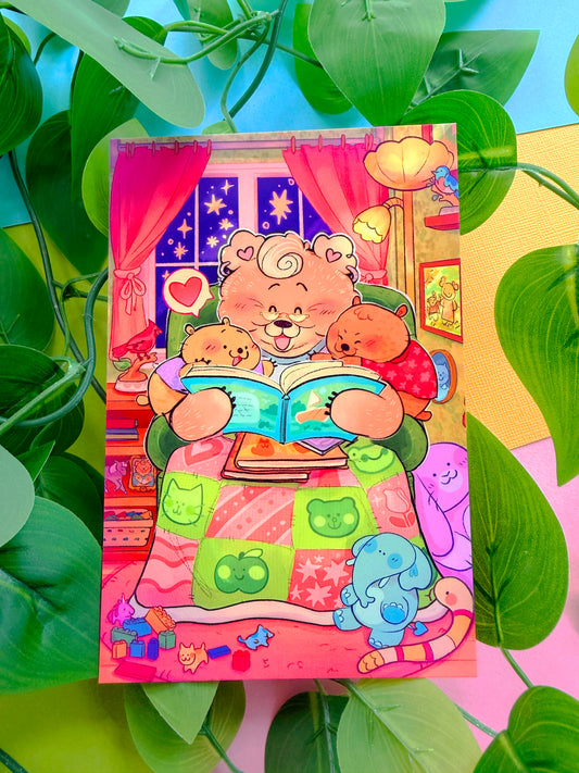 Grammie Sleepover Postcard Print