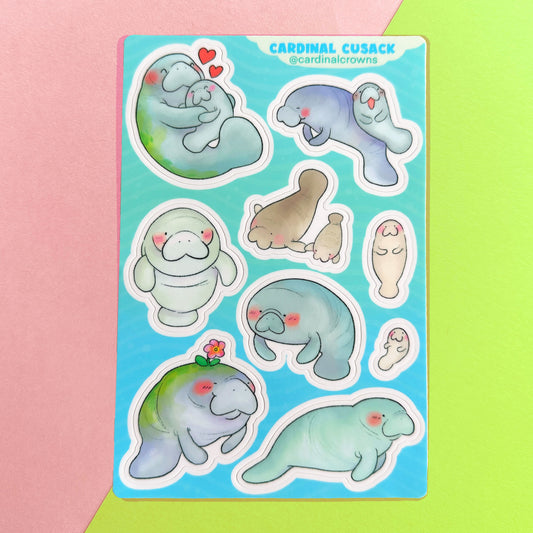 Manatee Family Sticker Sheet