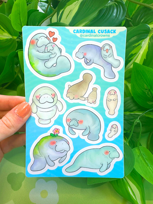 Manatee Family Sticker Sheet