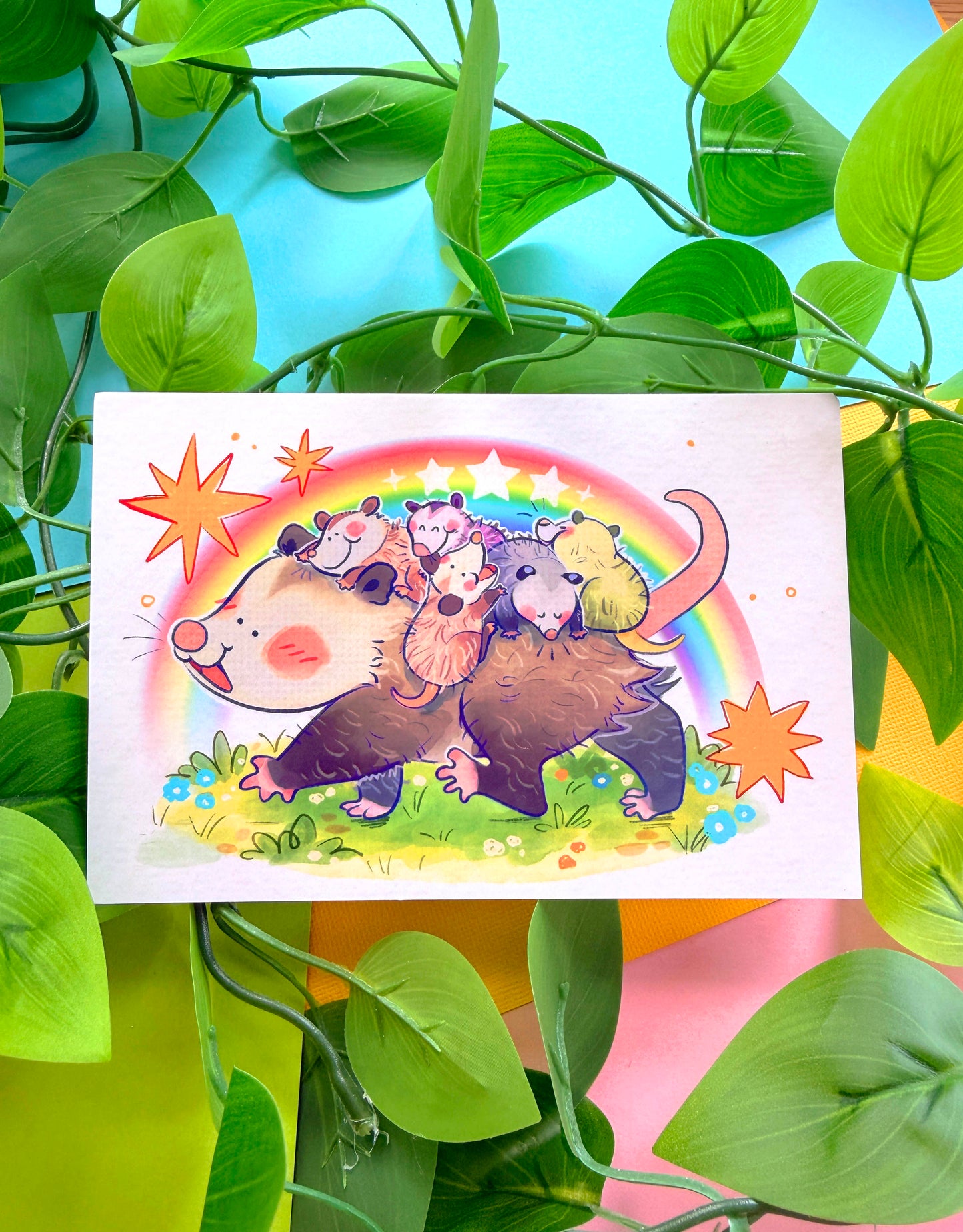 Possum Family Mini Print