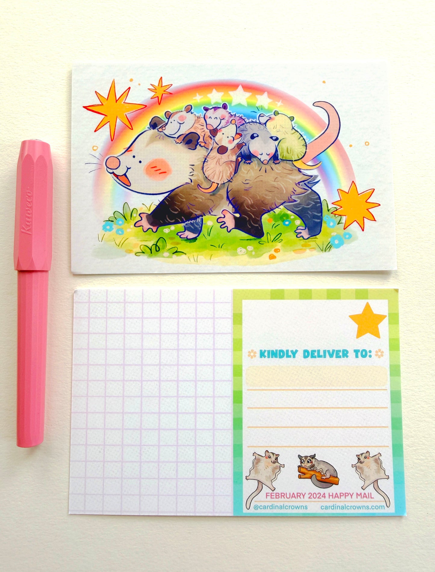 Possum Family Mini Print