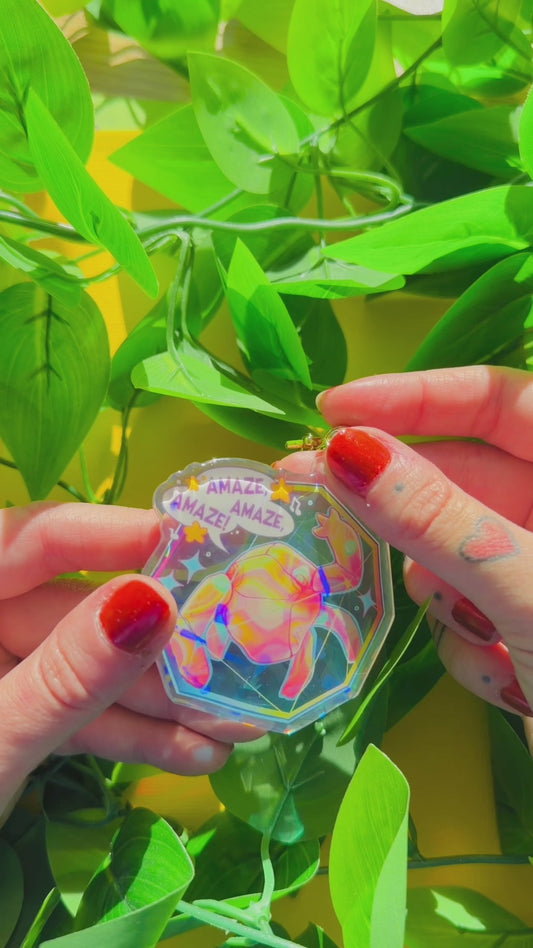 Rocky Friend Acrylic Charm - 2.5" Acrylic Holographic Epoxy Keychain