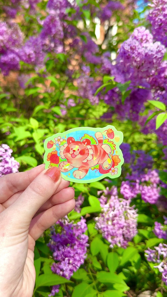 Strawberry Tiger Sticker
