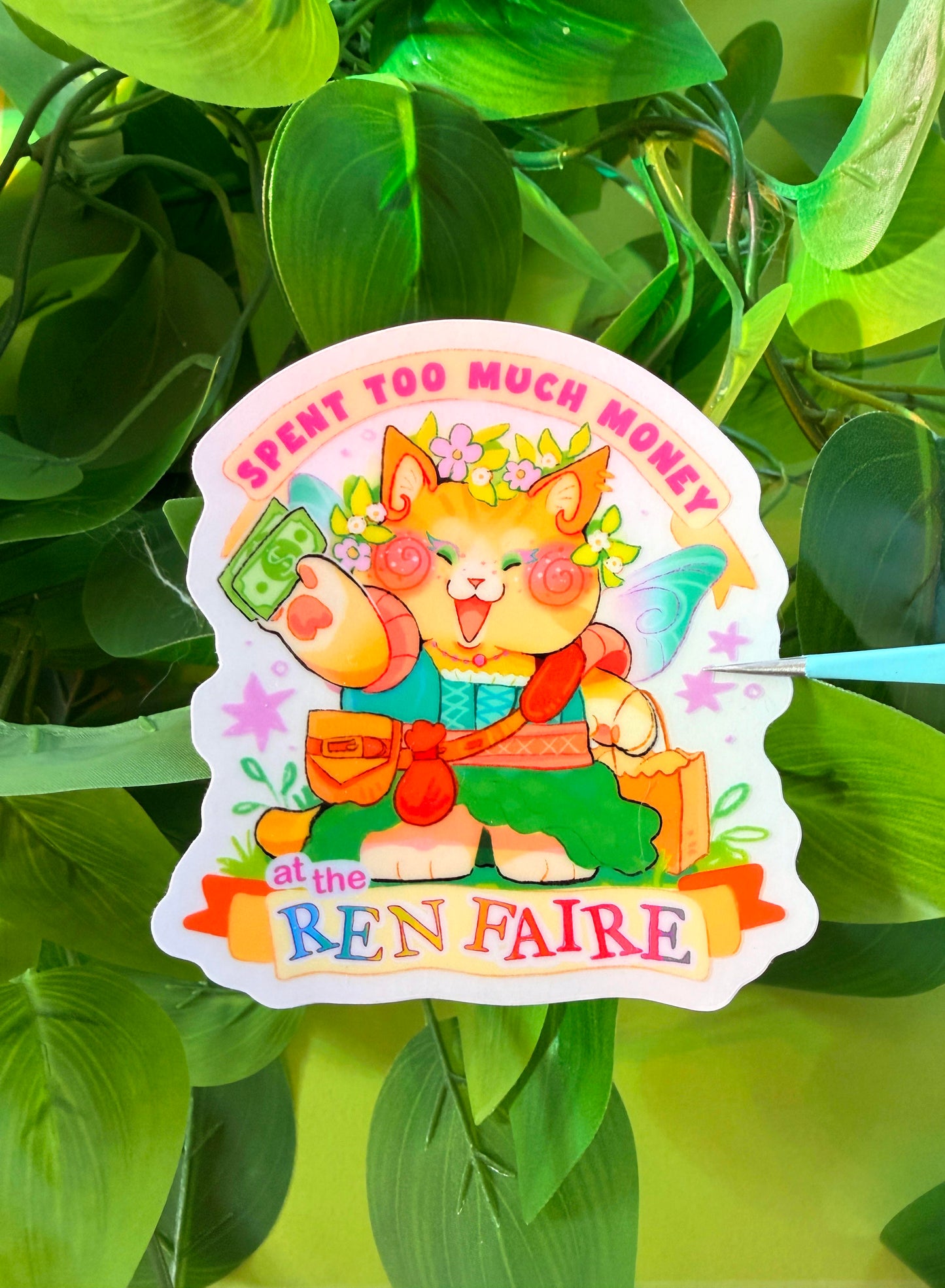 Ren Faire Cat Transparent Sticker