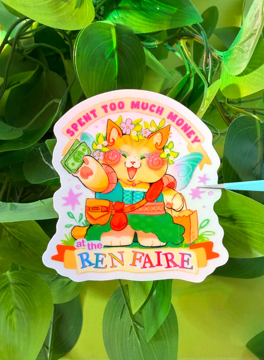 Ren Faire Cat Transparent Sticker