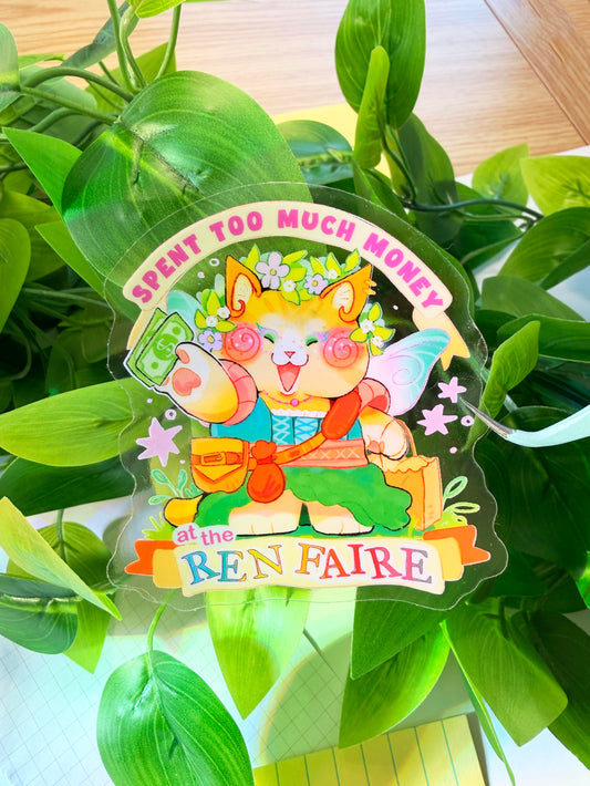 Ren Faire Cat Transparent Sticker