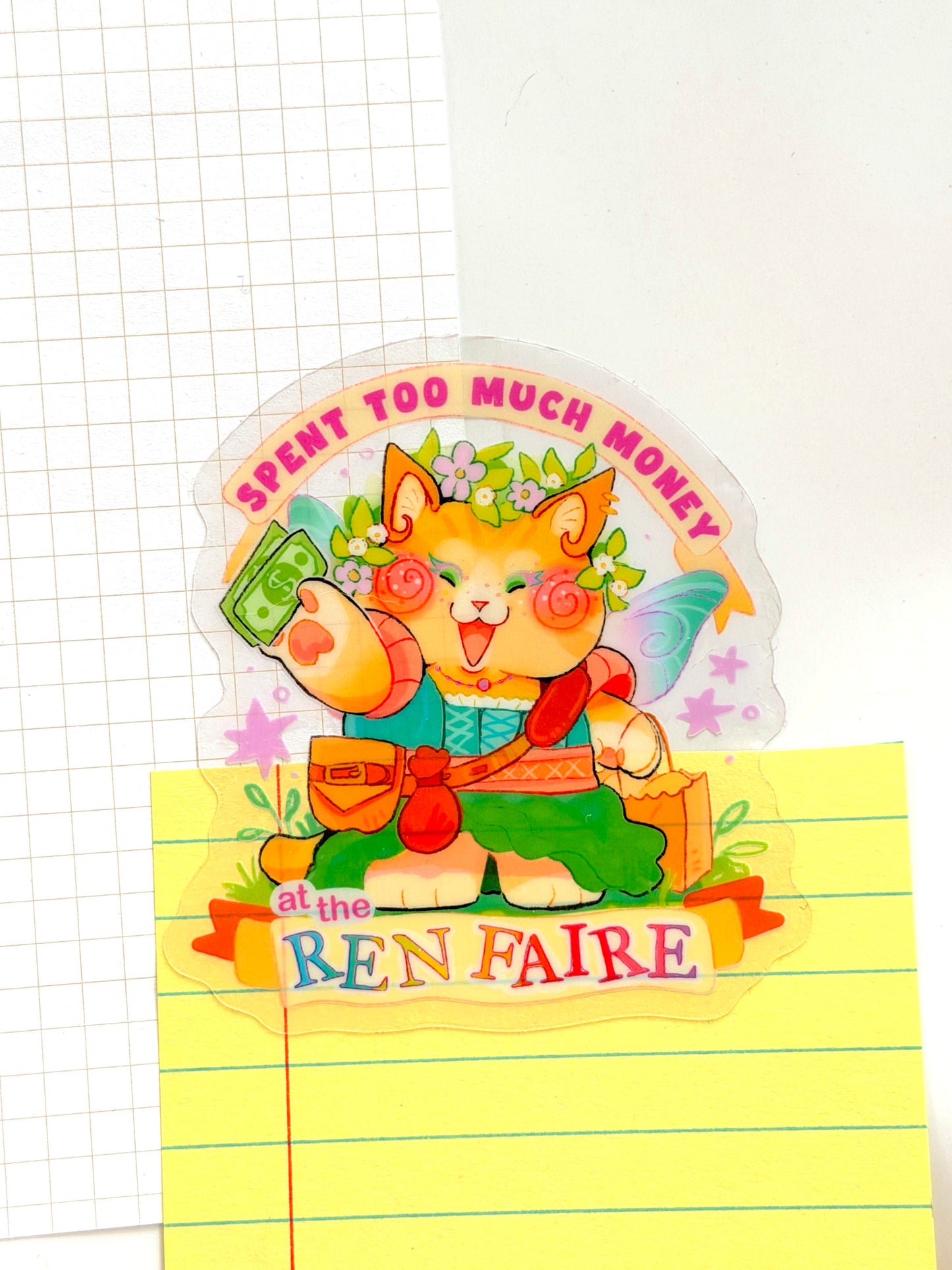 Ren Faire Cat Transparent Sticker