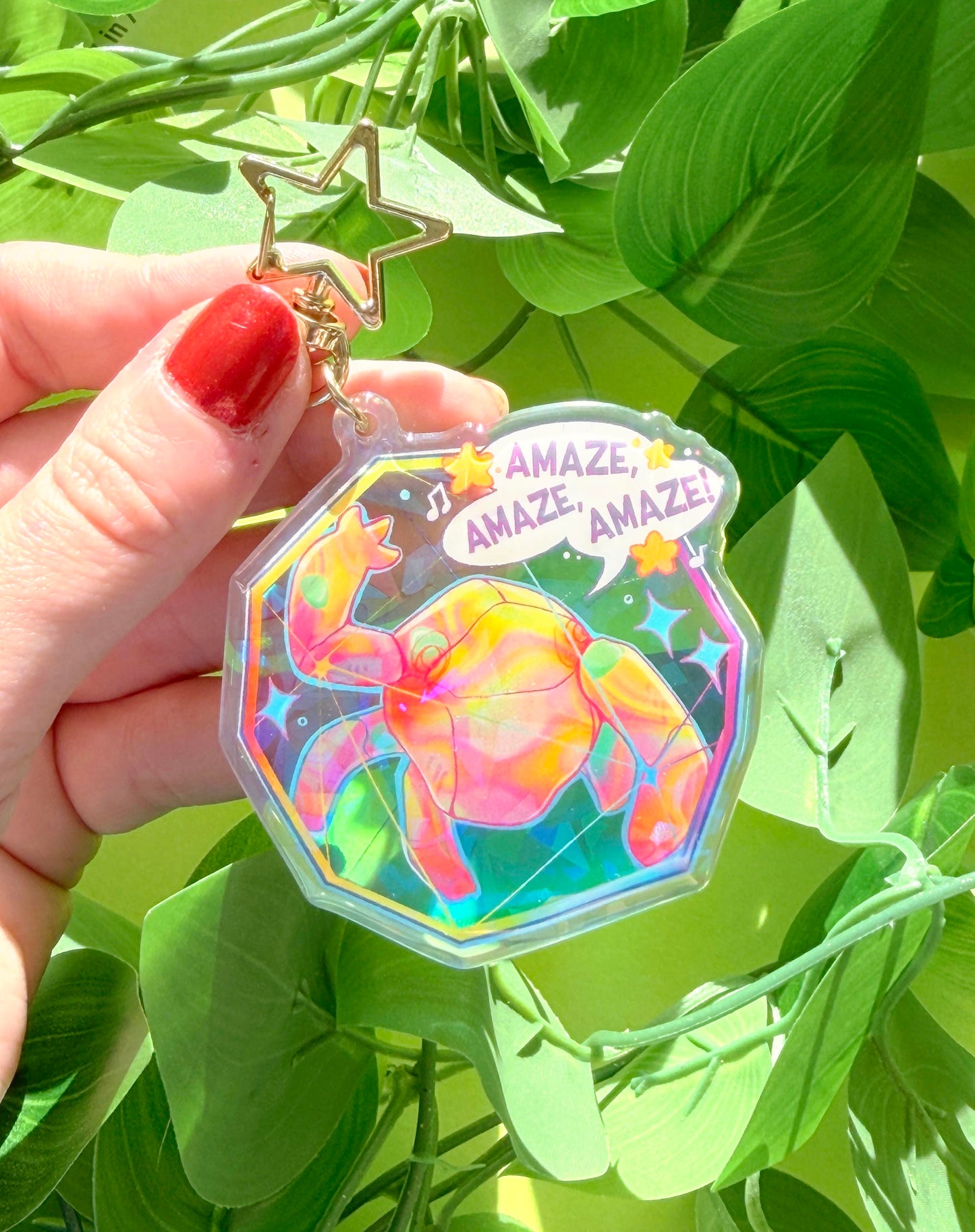Rocky Friend Acrylic Charm - 2.5" Acrylic Holographic Epoxy Keychain