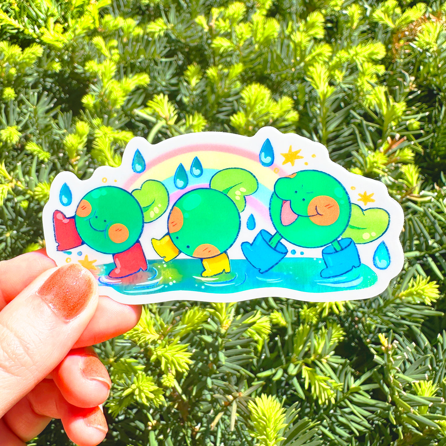 Tadpole Trio Holographic Sticker